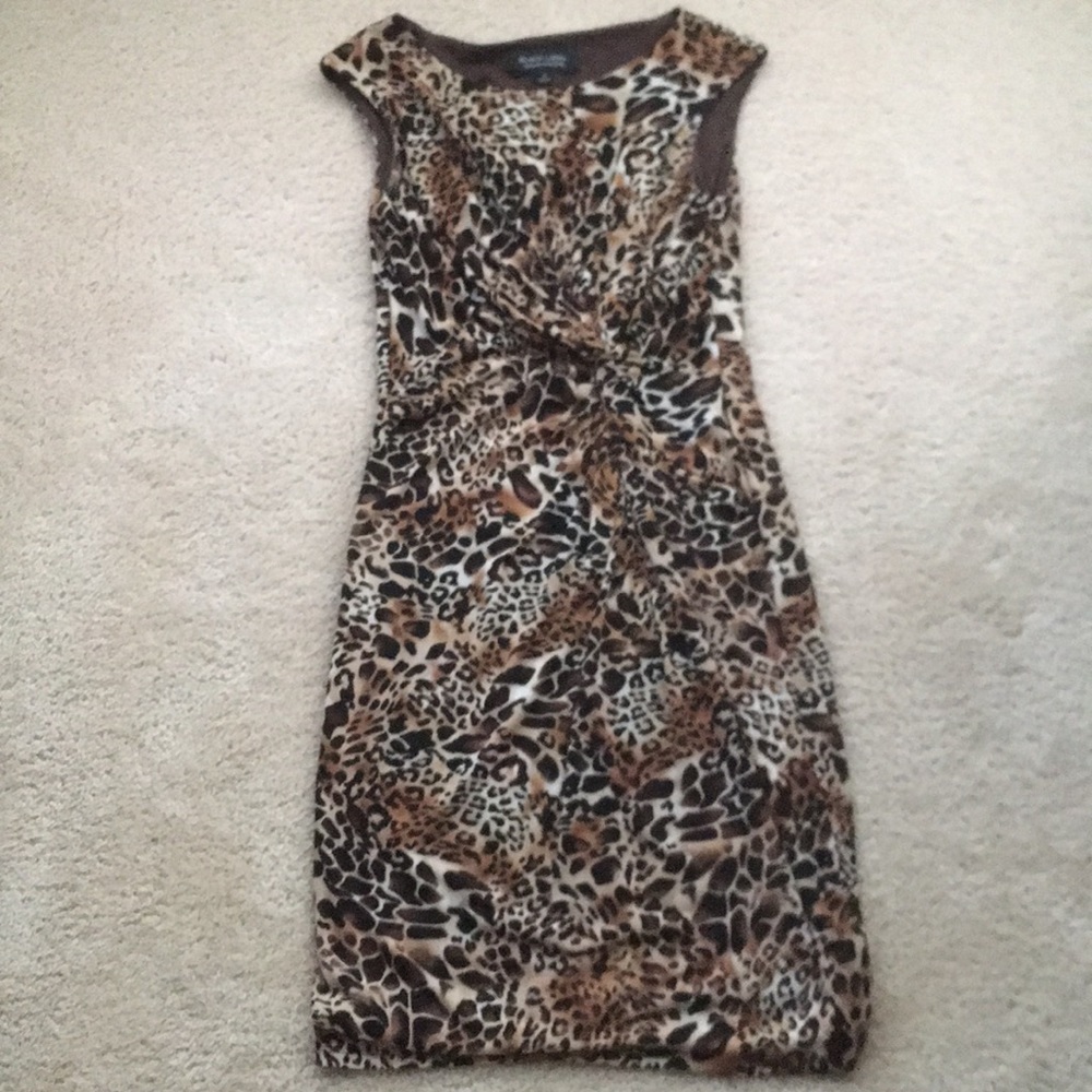 Cheetah Print Dress with Ruching
